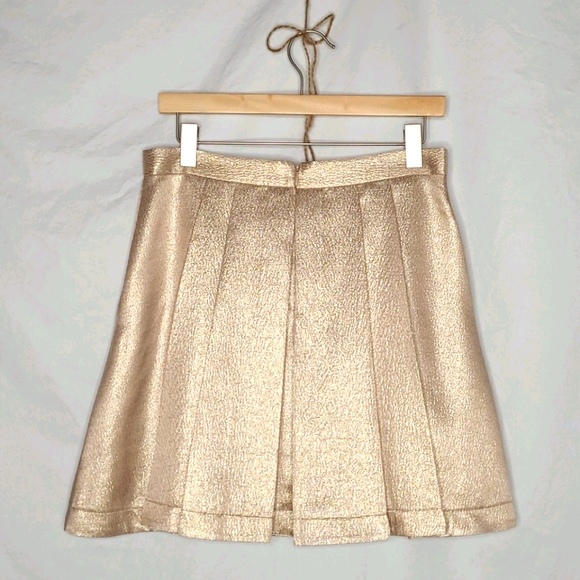 NWT - Club Monaco Gold Pleated Skirt - Picture 3 of 6